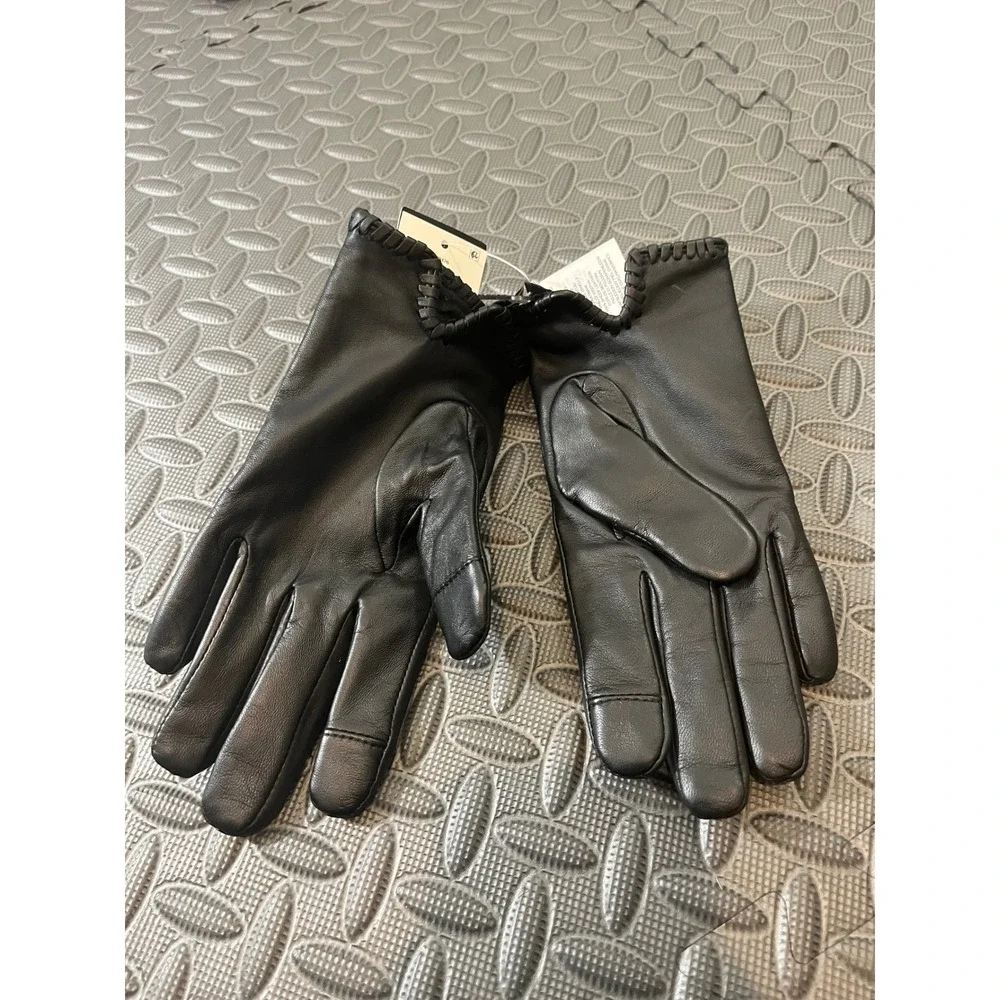 NWT Lauren Ralph Lauren Women's Leather Touchscreen 100% Sheep Gloves